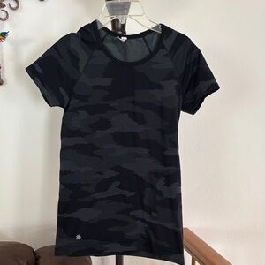 Athleta Black and Gray Activewear Top